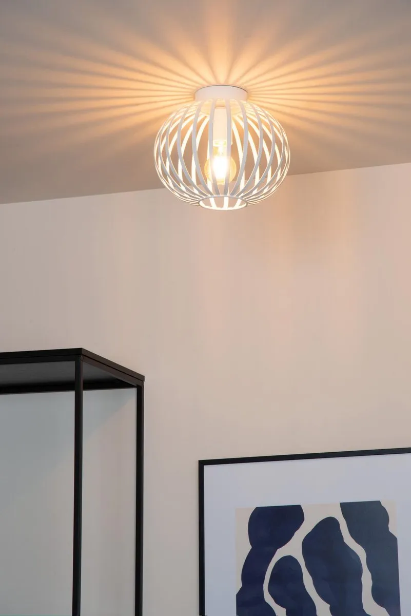 Lucide Manuela Plafondlamp Ø25cm - 1xE27 - Wit