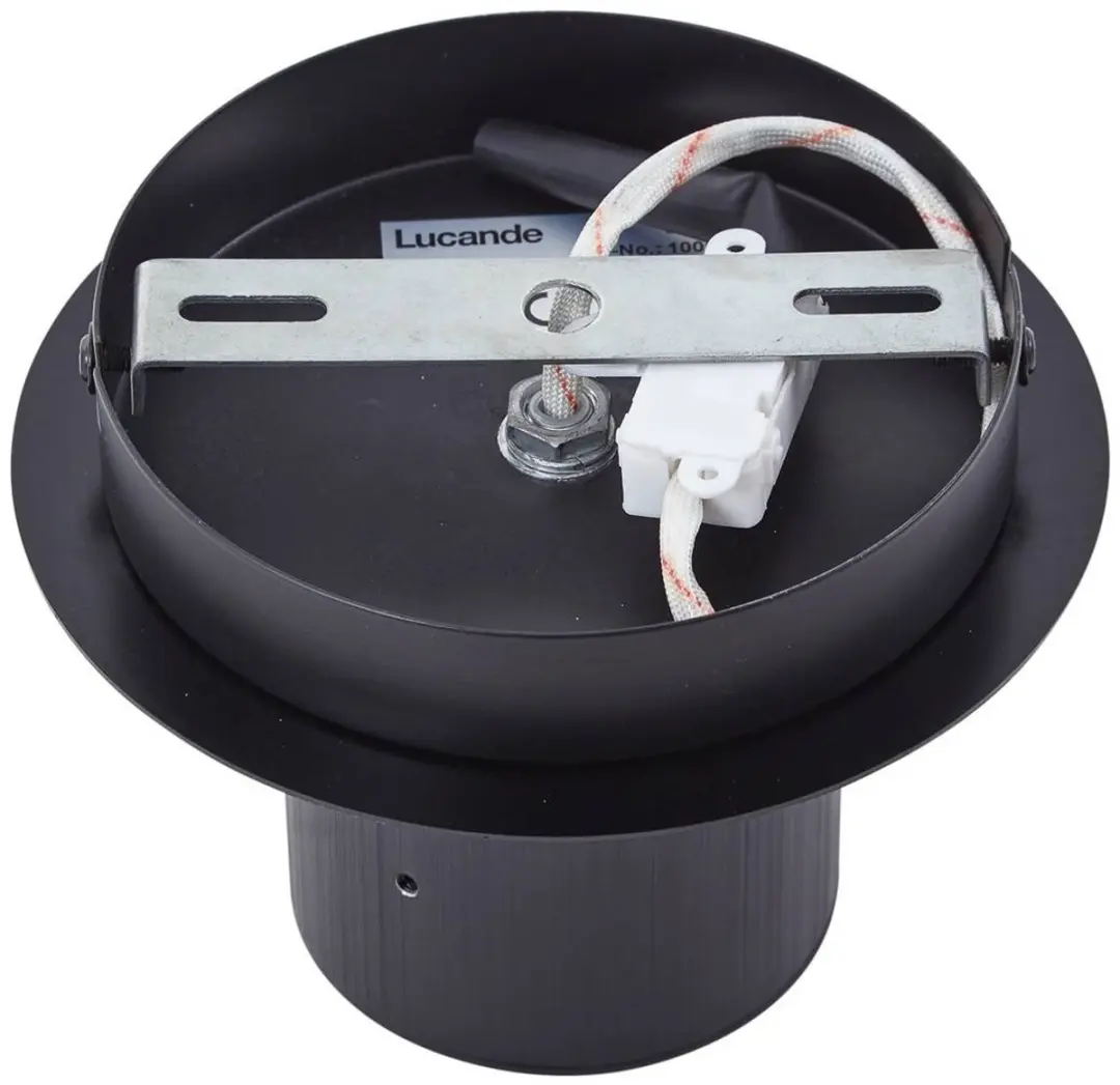 Lucande Plafondlamp Glas Metaal 1 Licht E27 - 18cm - Zwart