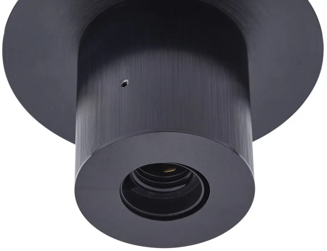 Lucande Plafondlamp Glas Metaal 1 Licht E27 - 18cm - Zwart