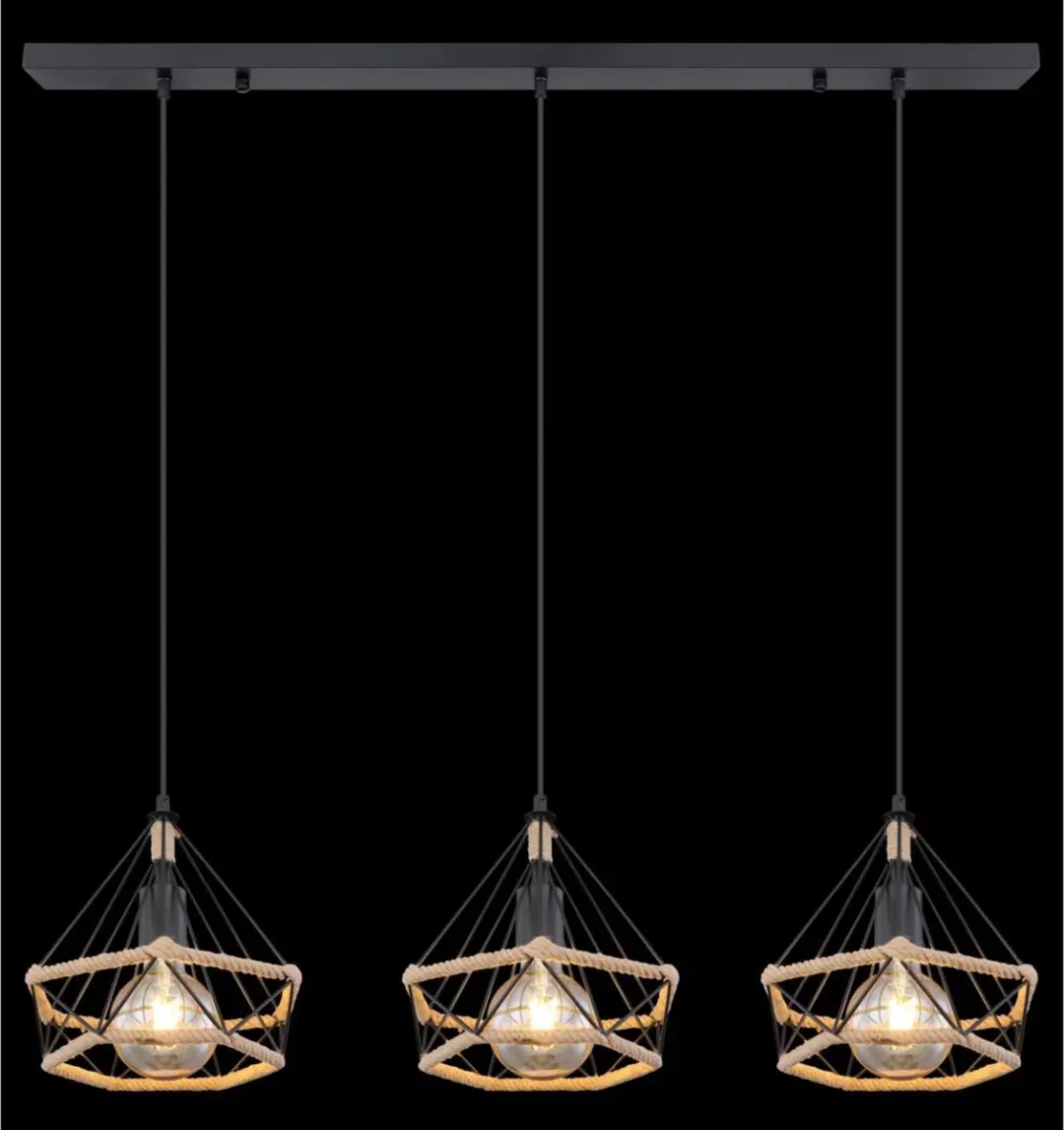 Globo Ulleu Hanglamp E27 - 3 Lichtpunten - Zwart