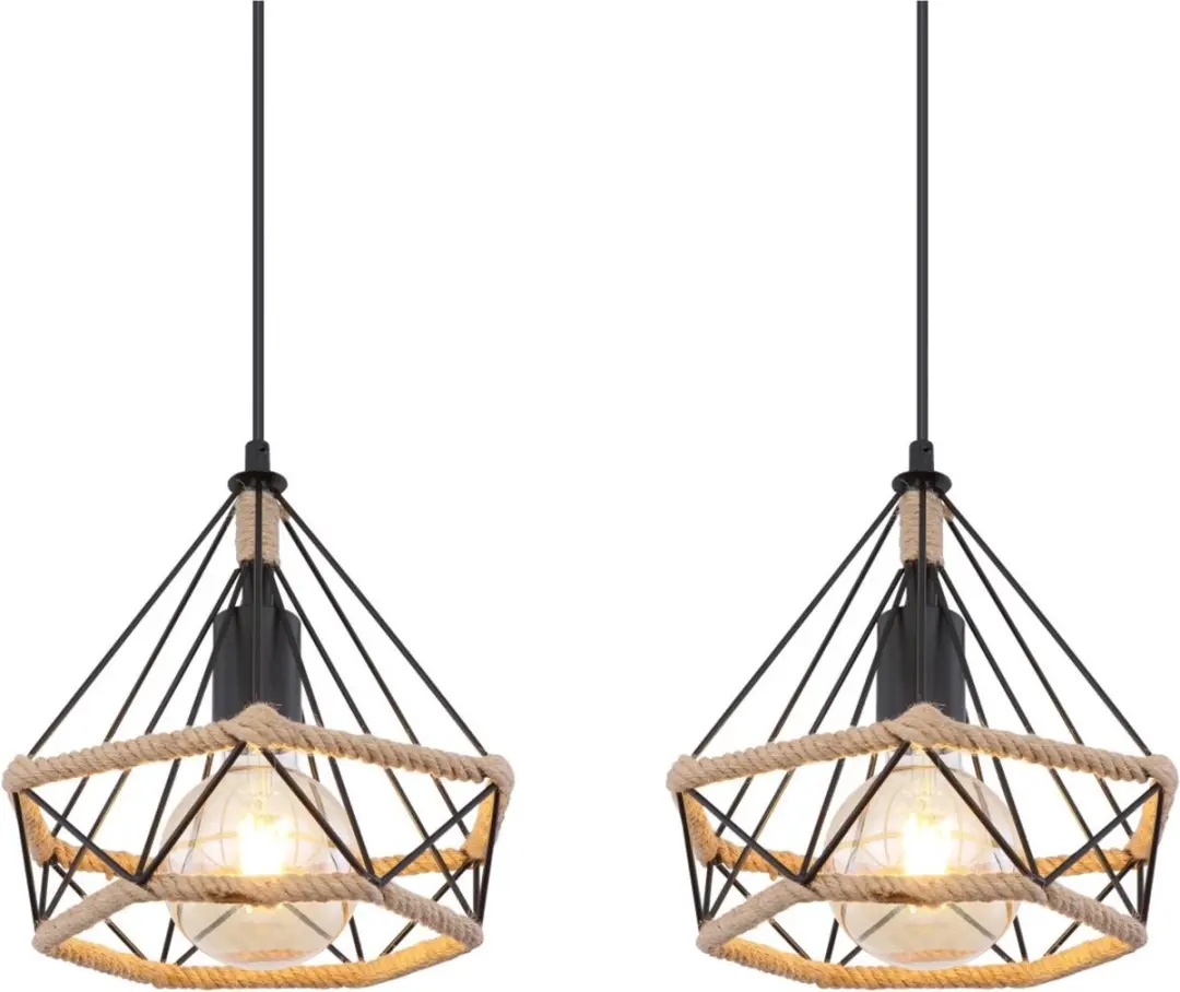 Globo Ulleu Hanglamp E27 - 3 Lichtpunten - Zwart