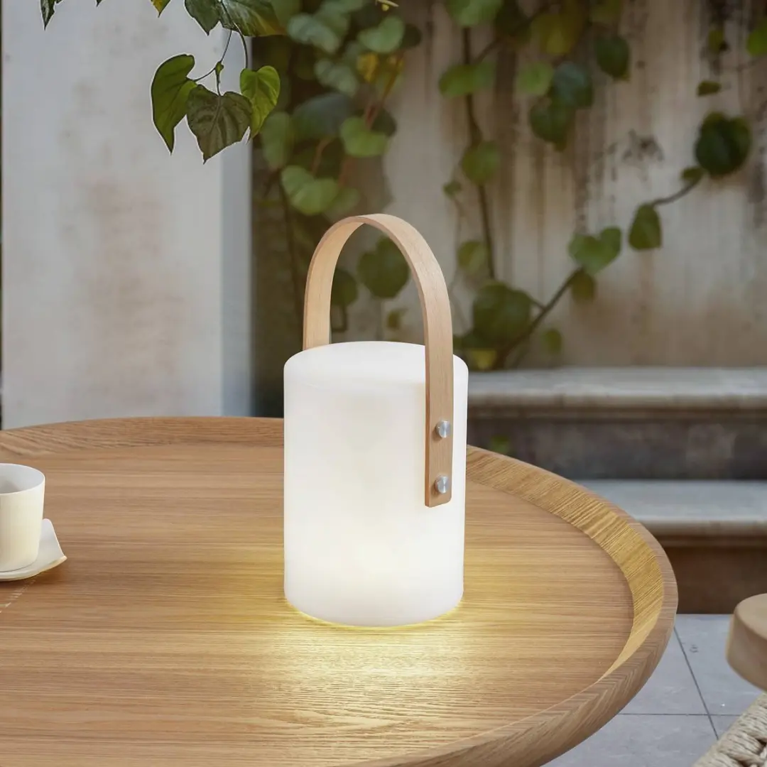 Lindby Terraslamp 1 Licht - H35,5cm - Wit/Bruin