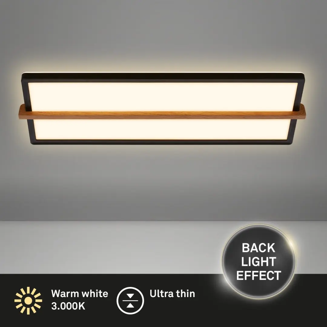 Briloner Remsa LED Plafonnière 18W - 60,5cm Zwart
