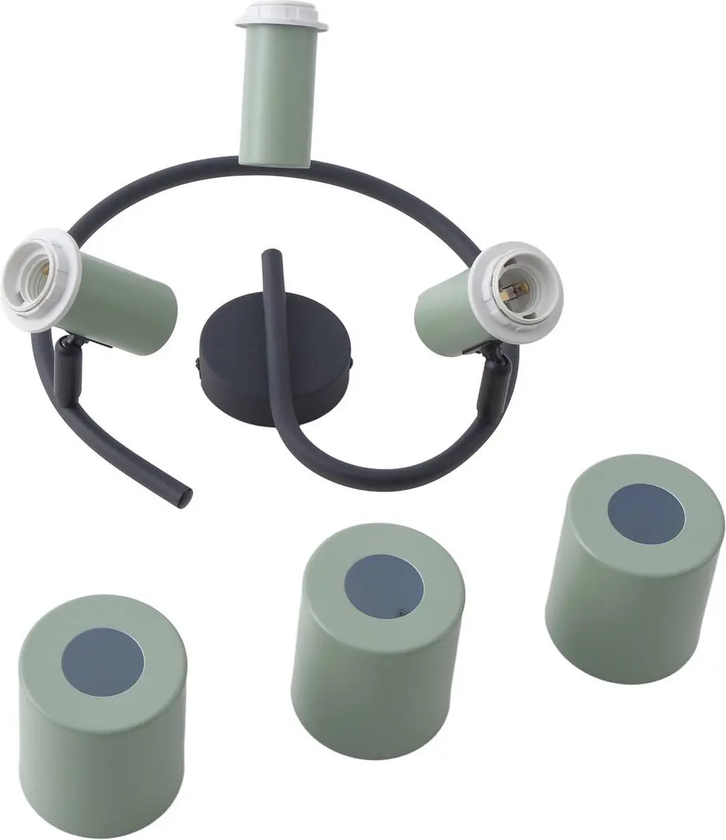 Lindby Buitenspot 3-lichts E27 - 25cm - Groen/Zwart