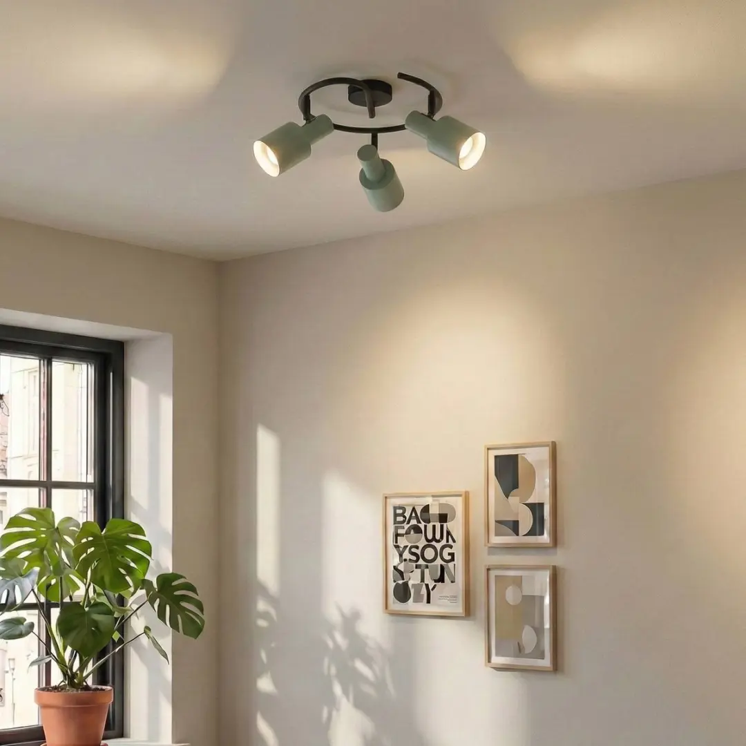 Lindby Buitenspot 3-lichts E27 - 25cm - Groen/Zwart