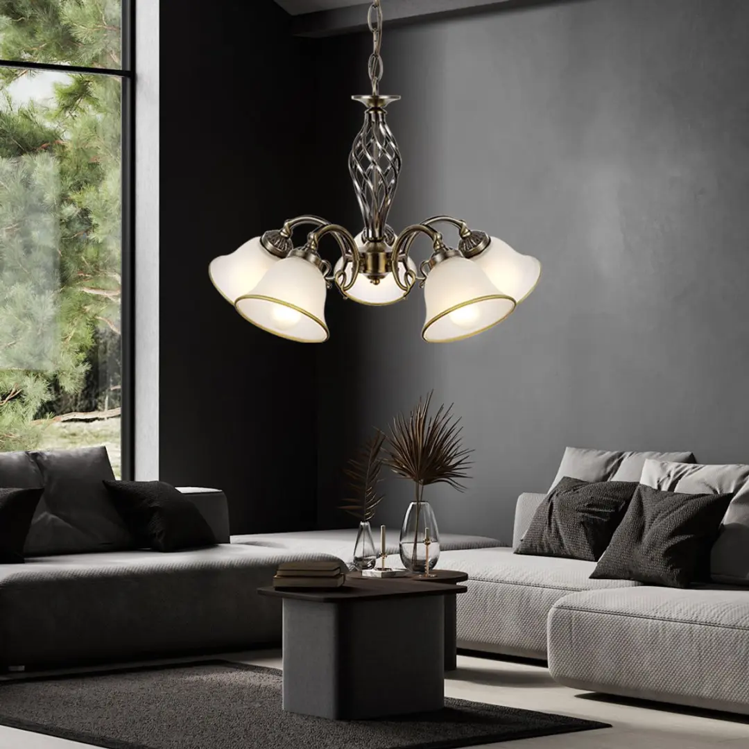 Globo Hanglamp Antiek Messing 5xE27 - 60x120cm
