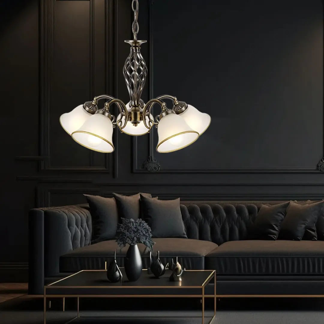 Globo Hanglamp Antiek Messing 5xE27 - 60x120cm