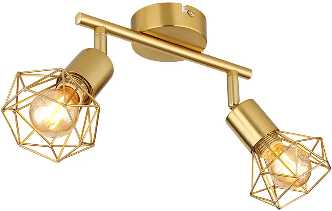 Globo Plafondlamp Retro Spotje 2x E14 - 22x8x19cm Goud