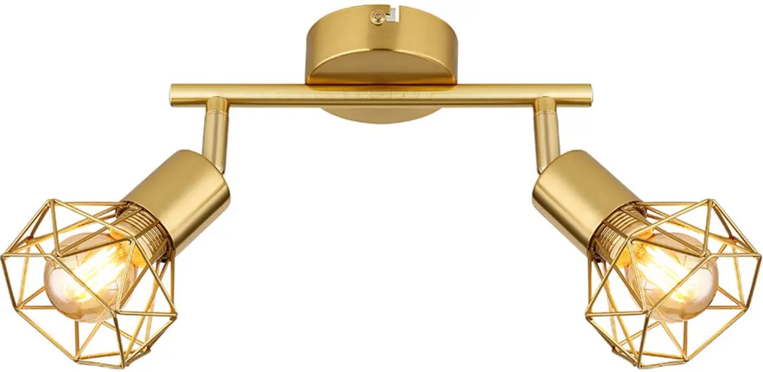 Globo Plafondlamp Retro Spotje 2x E14 - 22x8x19cm Goud