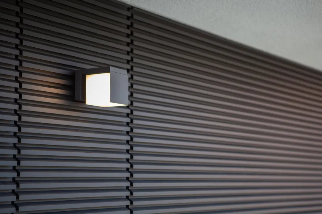 Lutec Cuba LED Wandlamp Buiten - Donkergrijs