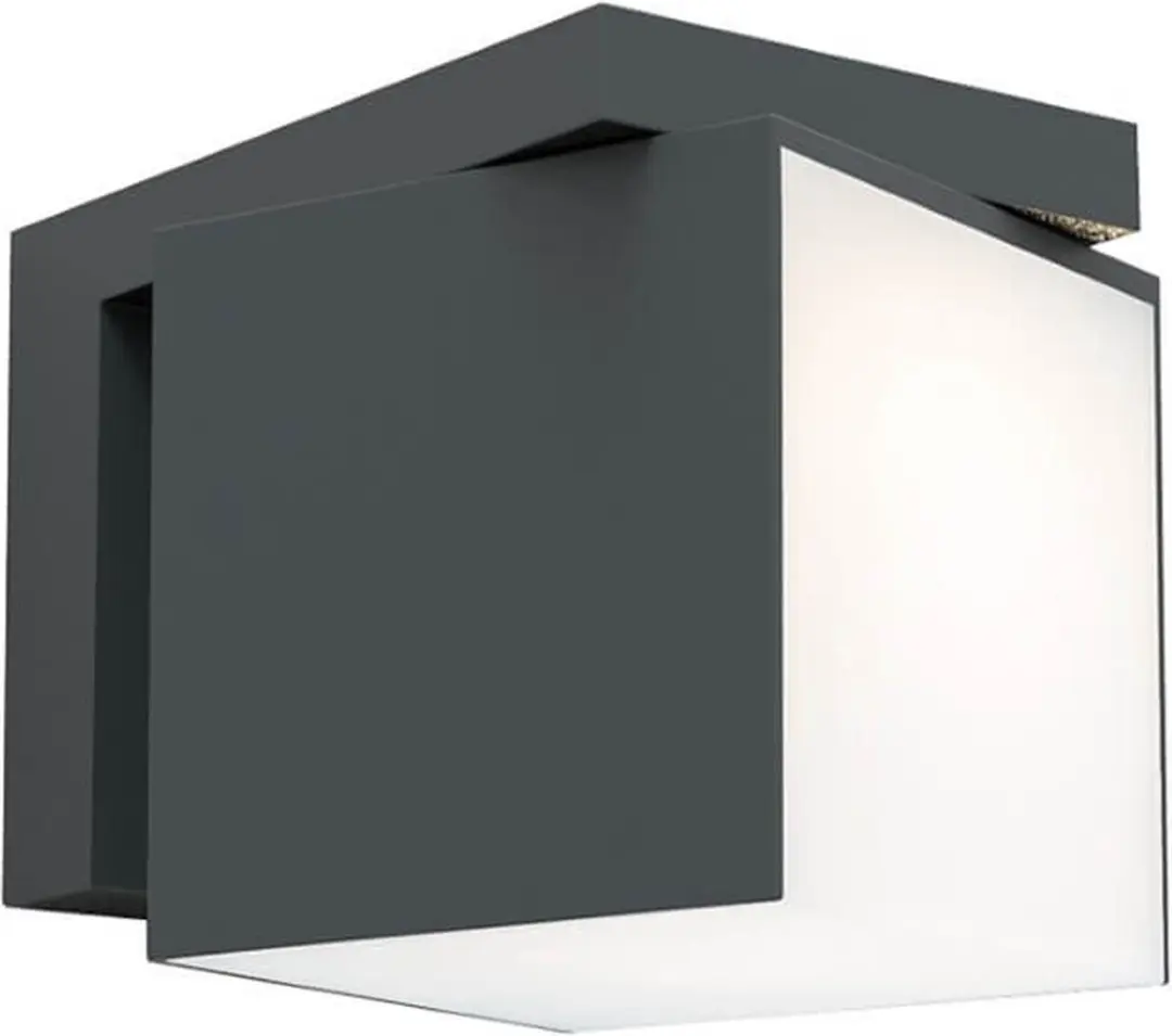 Lutec Cuba LED Wandlamp Buiten - Donkergrijs