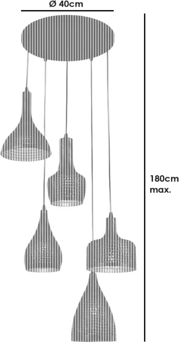 Freelight Fueco 5 Hanglamp Ø40cm - Bruin/Zwart