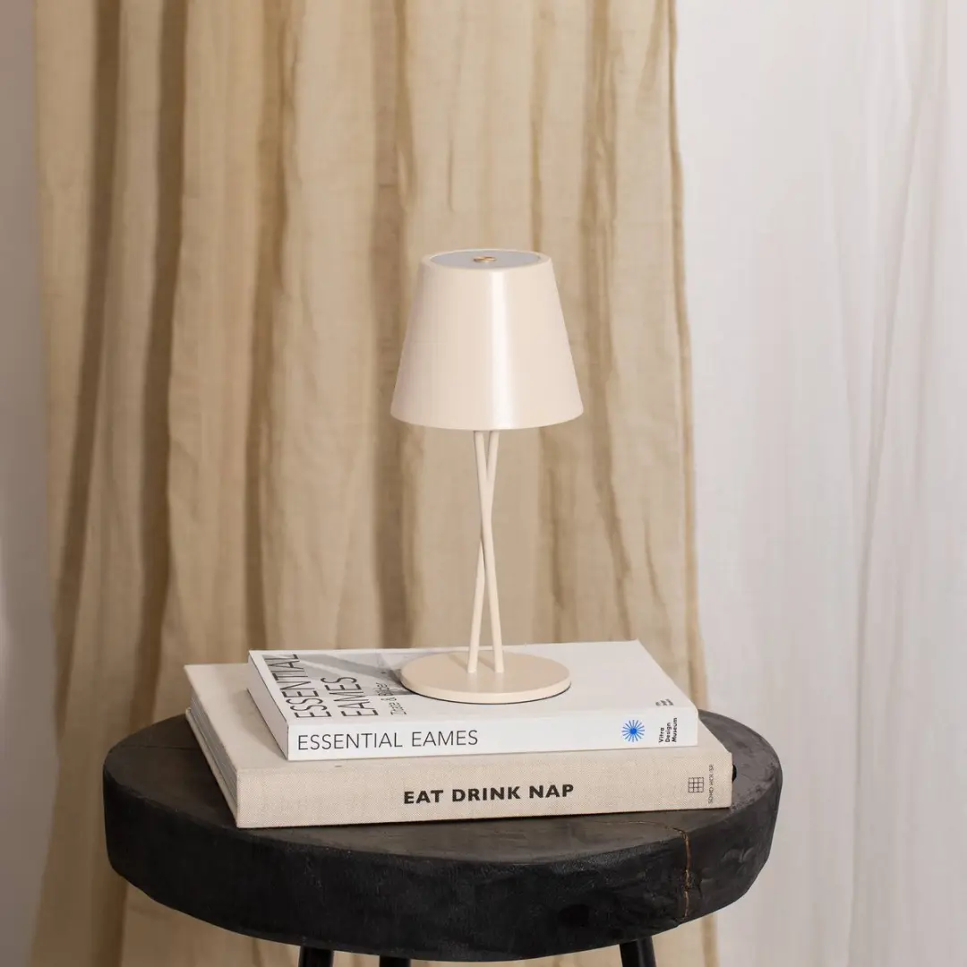 Lindby Terraslamp Beige - 1 Lichtpunt - 25 cm - Metaal/Kunststof