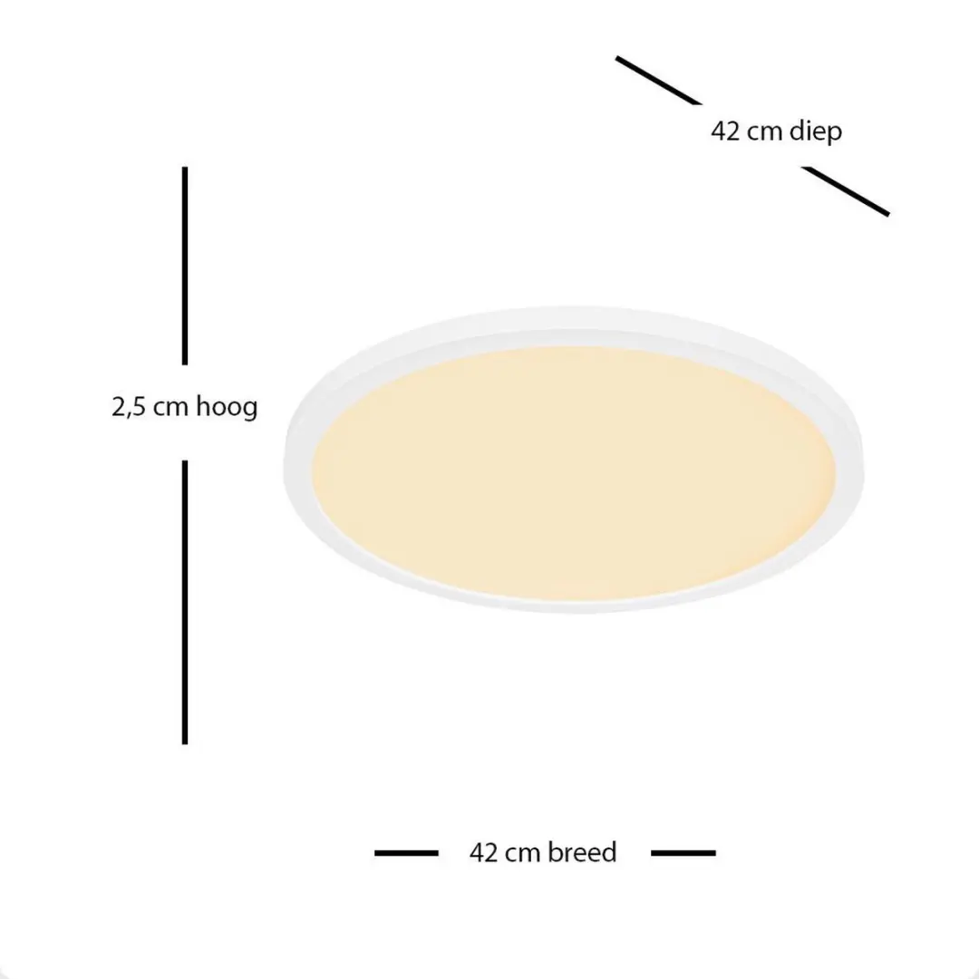 Globo Sapana Plafondlamp LED 24W - Ø42cm - Wit - afbeelding 6 van 6