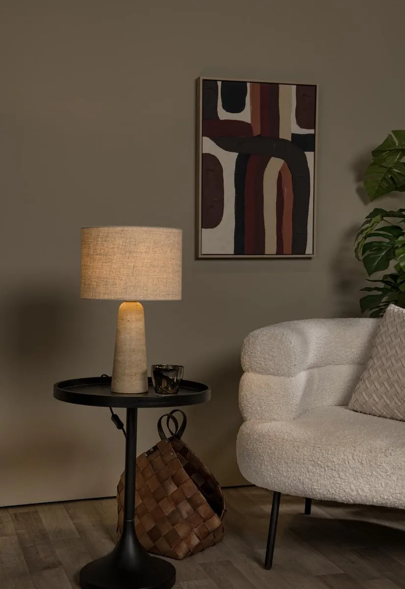 Lucide NIMUE Tafellamp Ø30cm - 1xE27 - Taupe