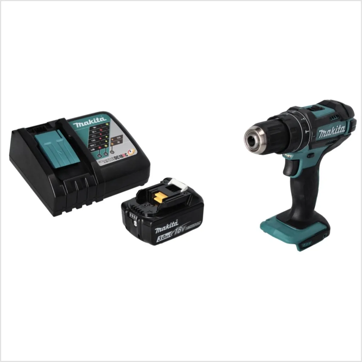 Makita DHP 482 RF1 Klopboormachine 18V - 62Nm - 21 standen - 3Ah