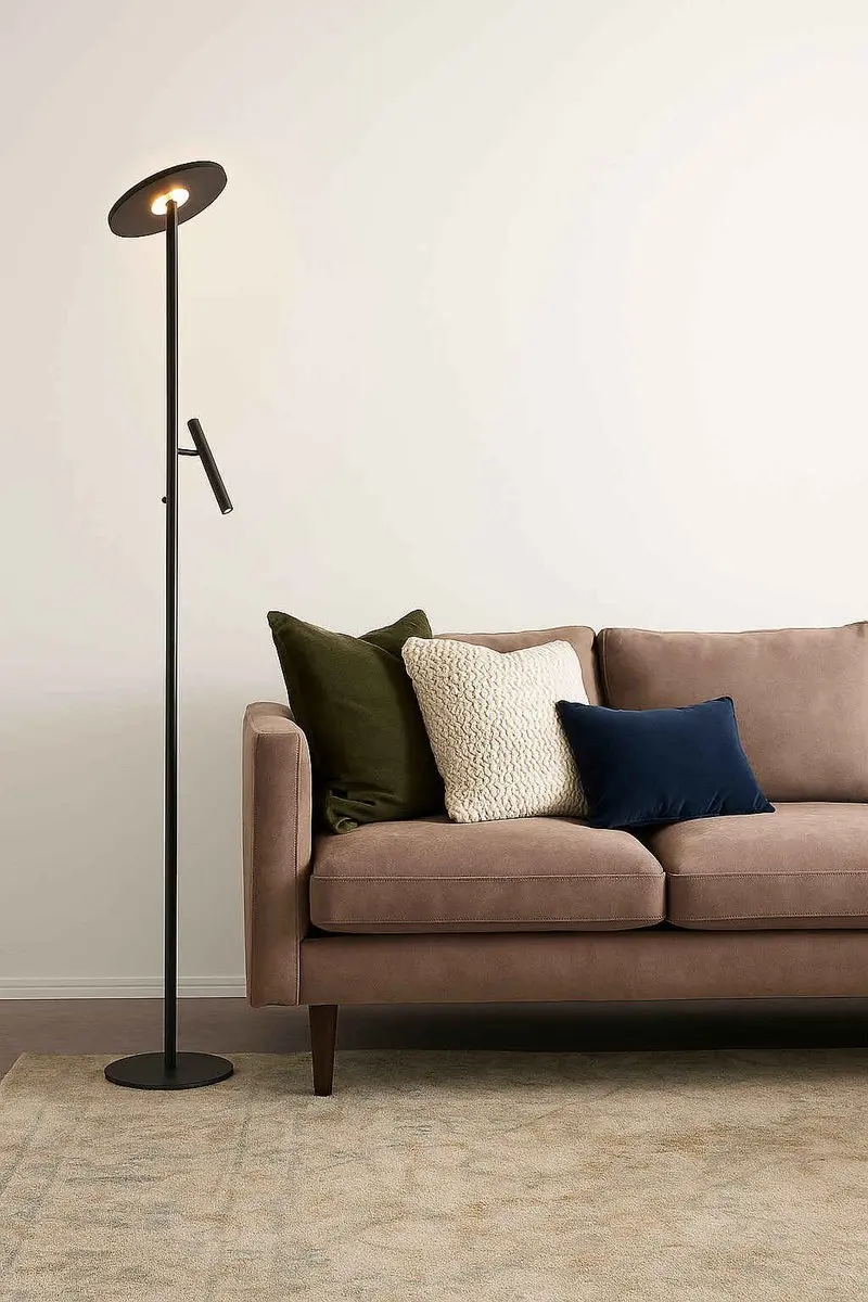 Freelight Stanza Vloerlamp - 2x29.5W Warm Wit - 180cm Zwart