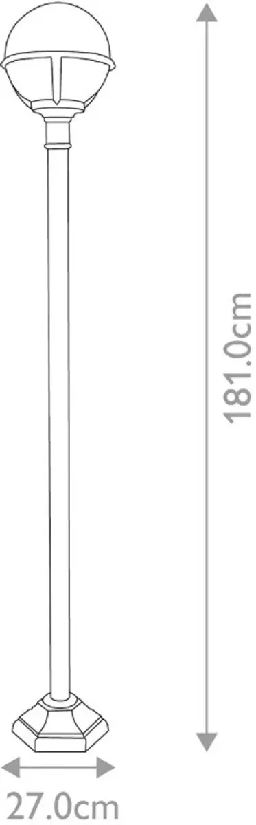 Elstead LED Tuin Pilaar Glenbeigh E27 60W - IP44 - Zwart