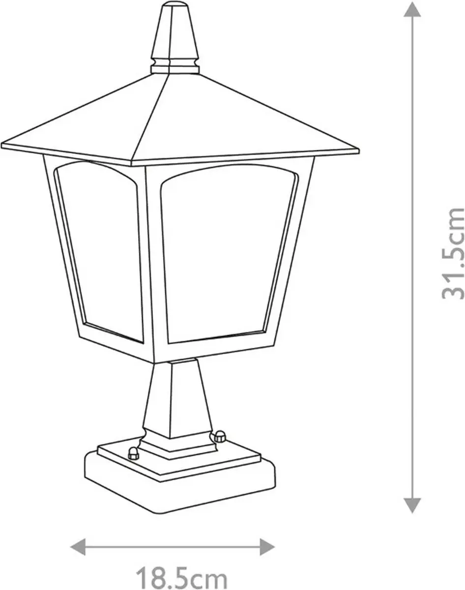 Elstead Mini LED Tuin Pilaar York E27 - 60W - Mat Zwart