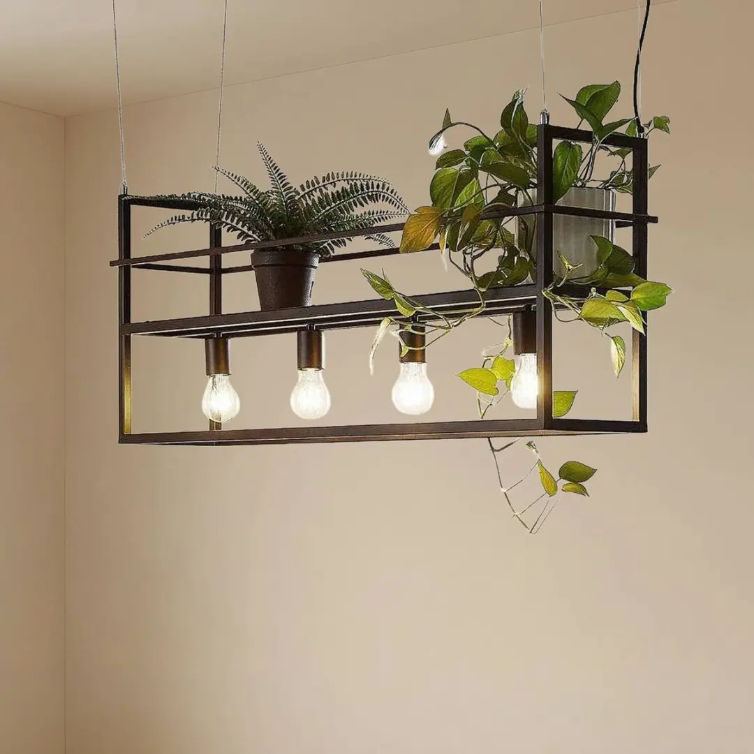 Lindby Hanglamp 4-Lichts Staal Matzwart - E27