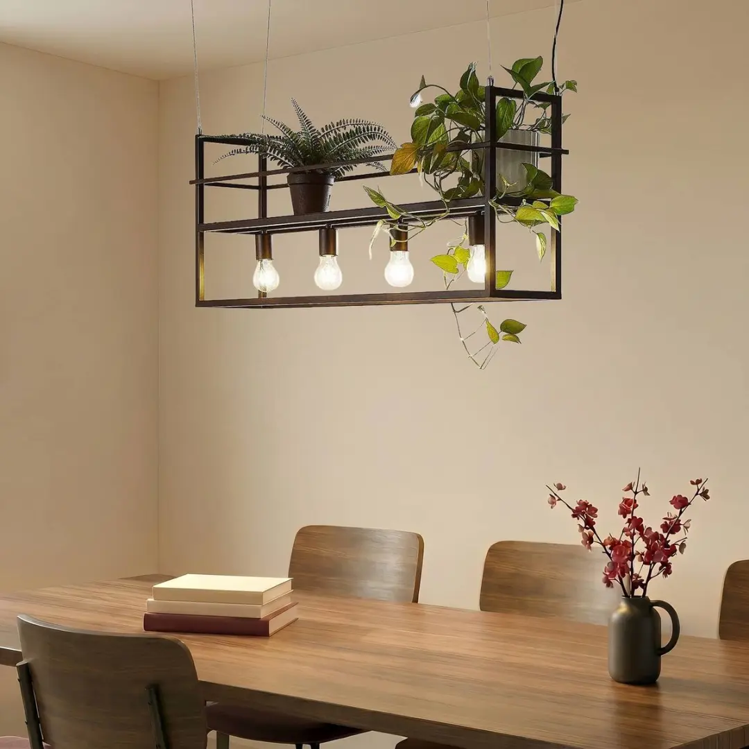 Lindby Hanglamp 4-Lichts Staal Matzwart - E27