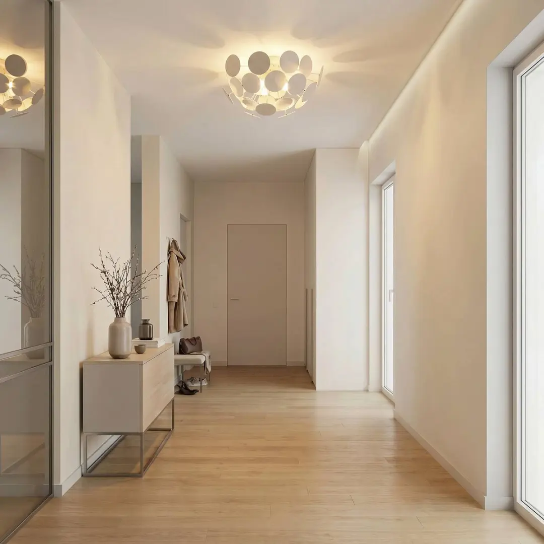 Lindby Cerchio+ Plafondlamp 3-lichts - Ø54cm - Wit/Chroom