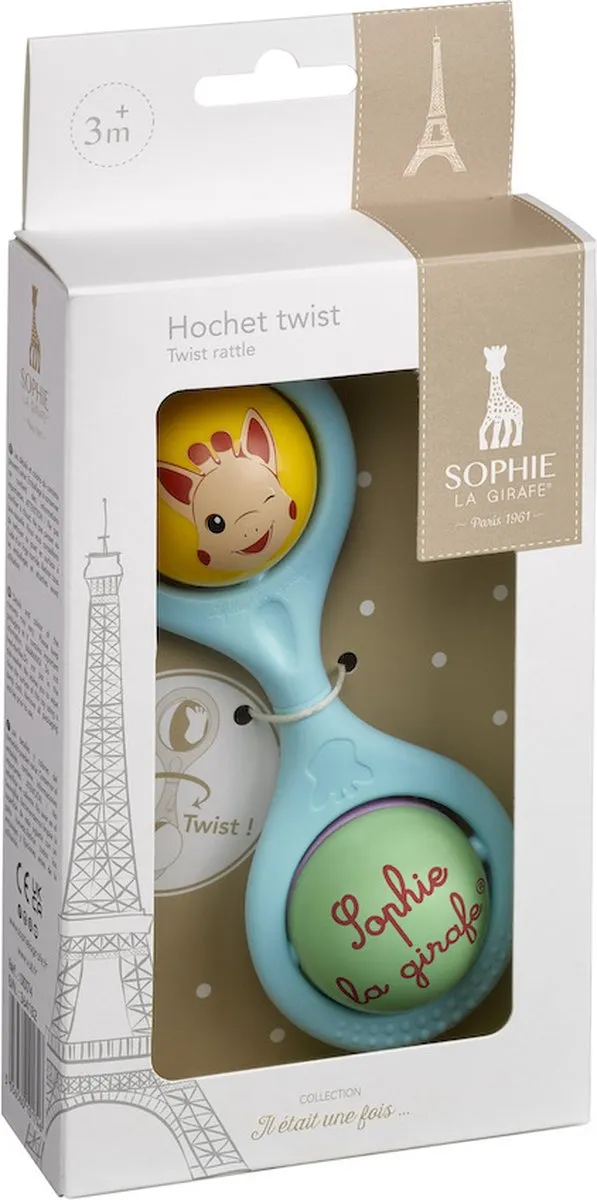 Sophie de Giraf Twist Rammelaar Blauw - Draaibare Ballen & Belletjes
