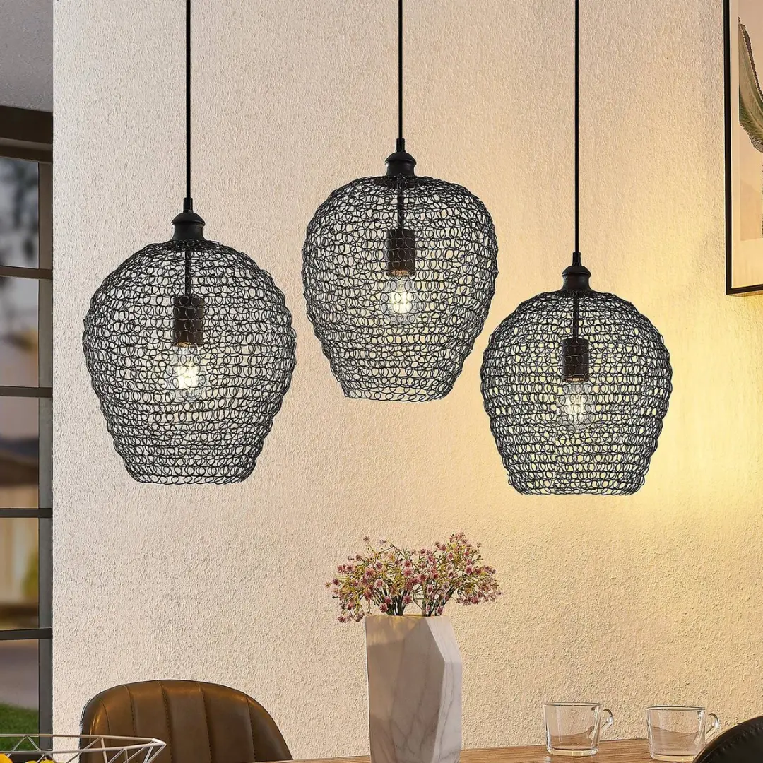 Lindby Hanglamp 3 Lichtpunten Zwart - E27