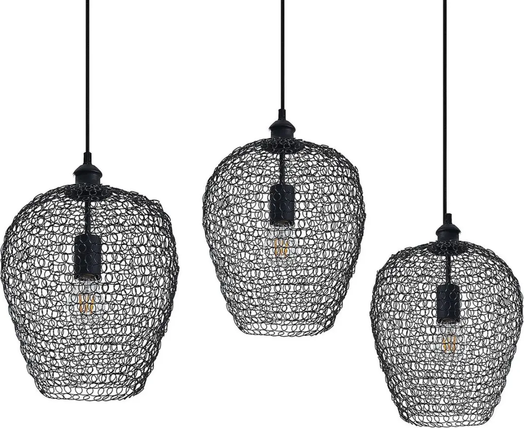 Lindby Hanglamp 3 Lichtpunten Zwart