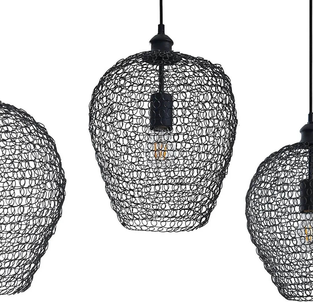 Lindby Hanglamp 3 Lichtpunten Zwart - E27