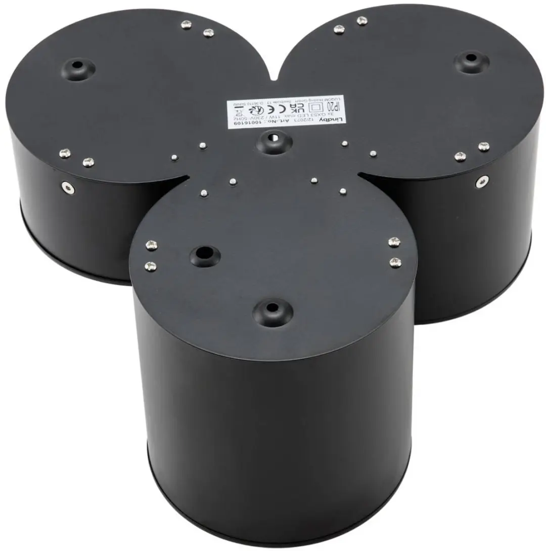 Lindby Plafondlamp 3-lichts GX53 - 11W - Zwart mat