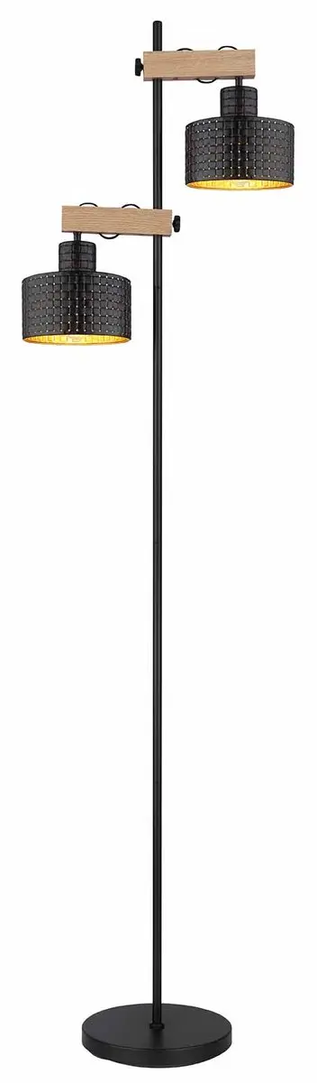 Globo Rielly Vloerlamp - 2x E27 - Zwart