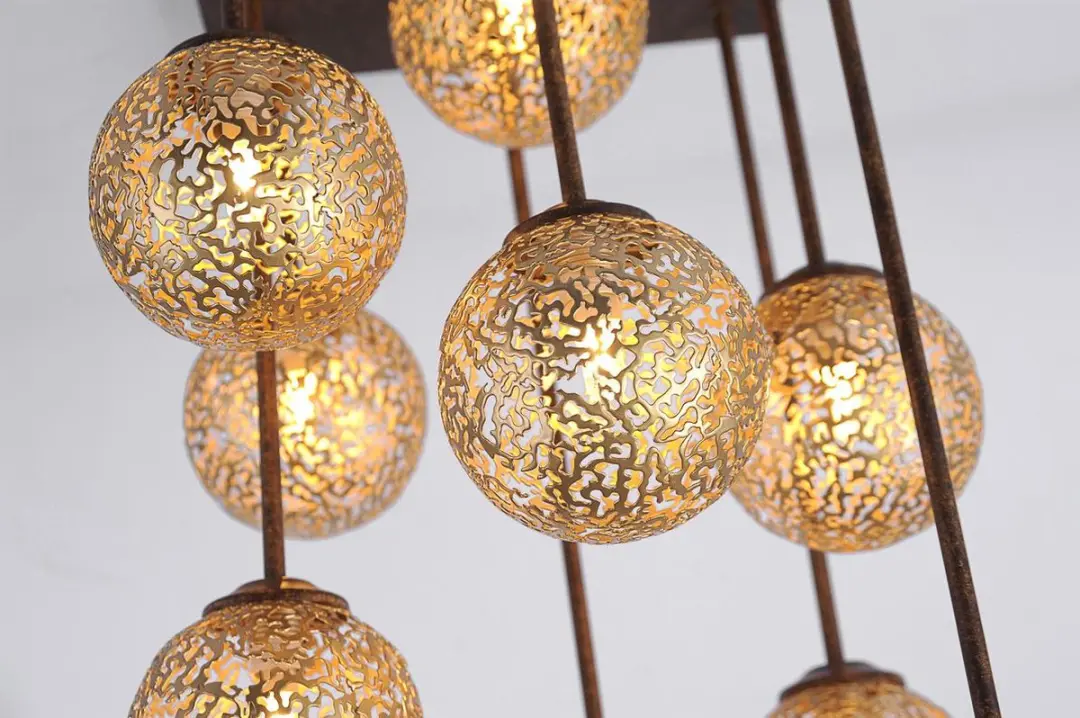 Paul Neuhaus Kreta Plafondlamp 9-Lichts - Roestbruin