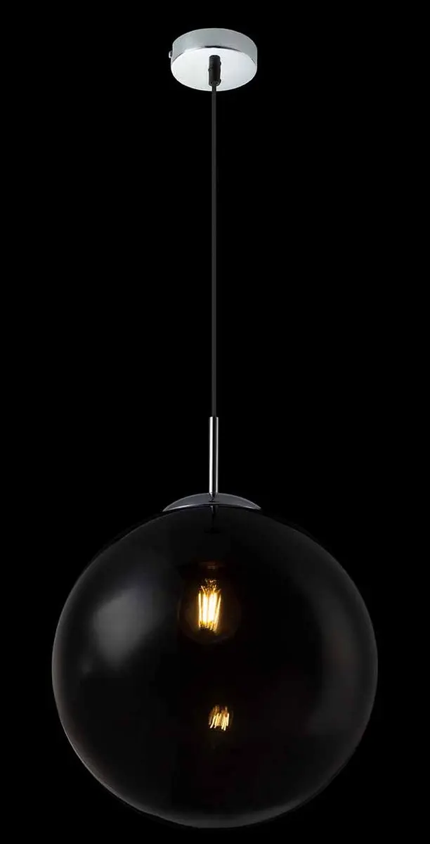 Globo Varus Hanglamp - Chroom Ø30cm - Glas Smoke - E27
