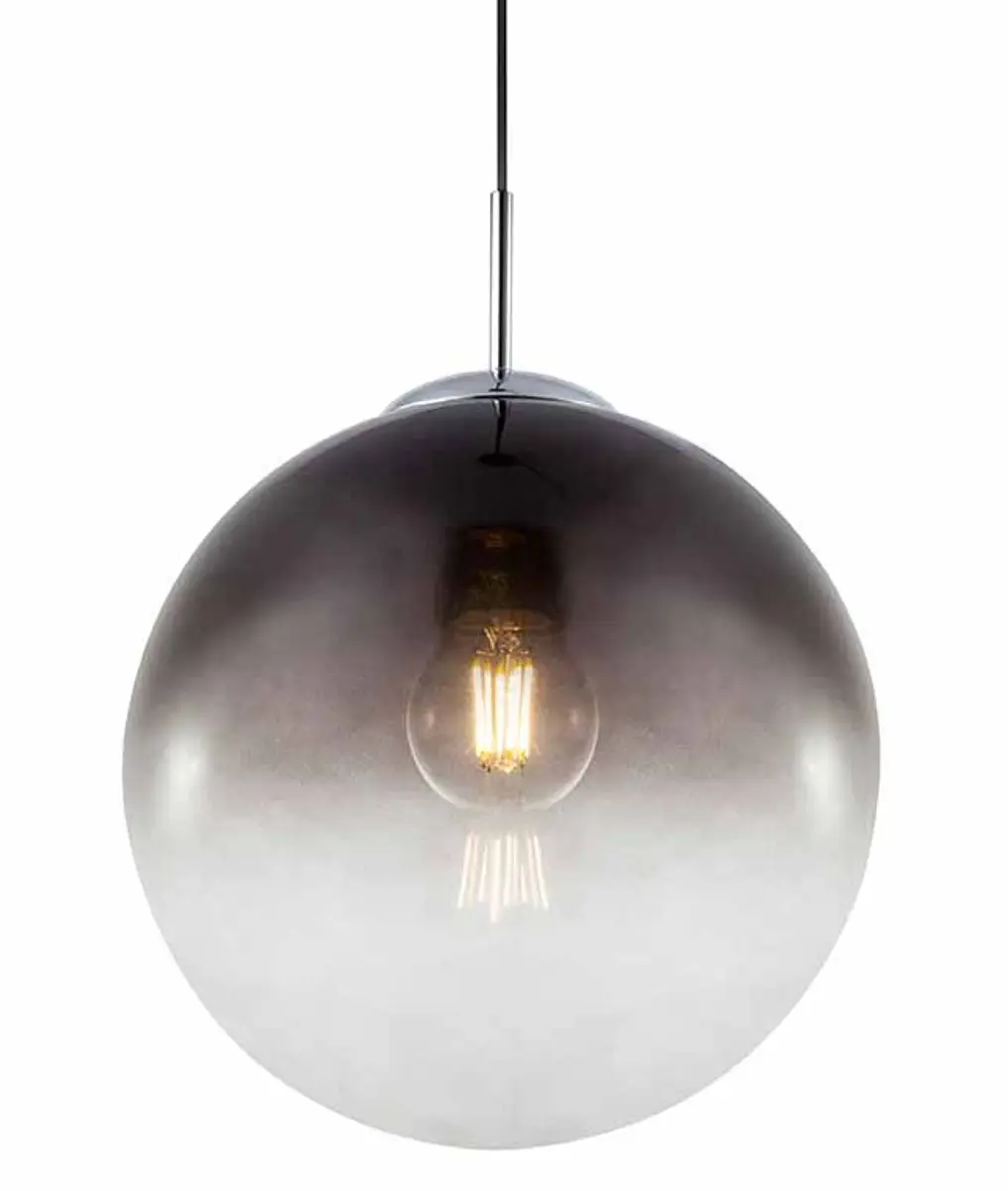 Globo Varus Hanglamp - Chroom Ø30cm - Glas Smoke - E27