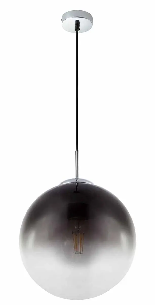 Globo Varus Hanglamp - Chroom Ø30cm - Glas Smoke - E27