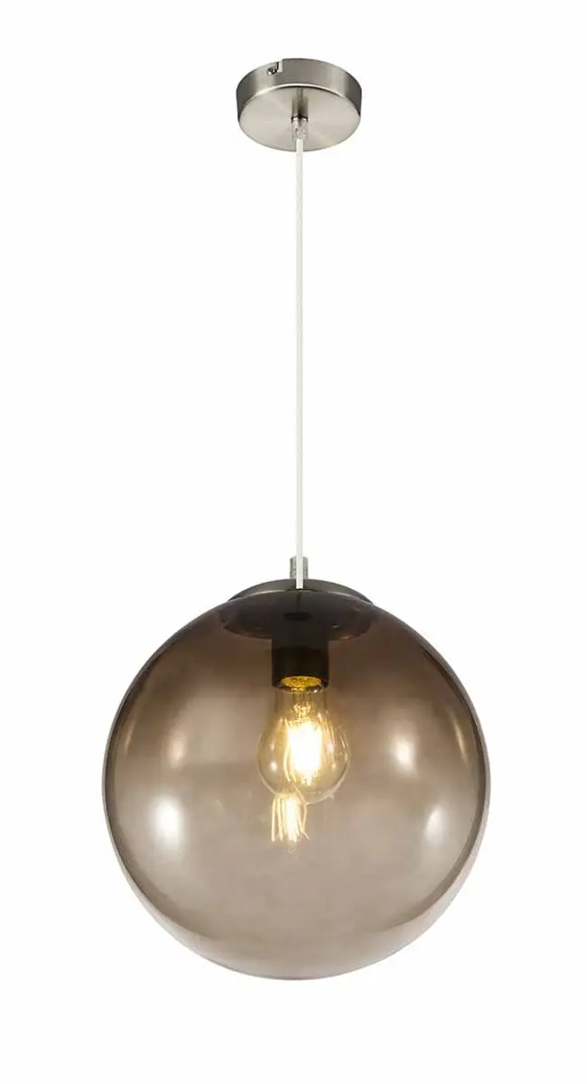 Globo Varus Hanglamp - Chroom Ø30cm - Glas Smoke - E27