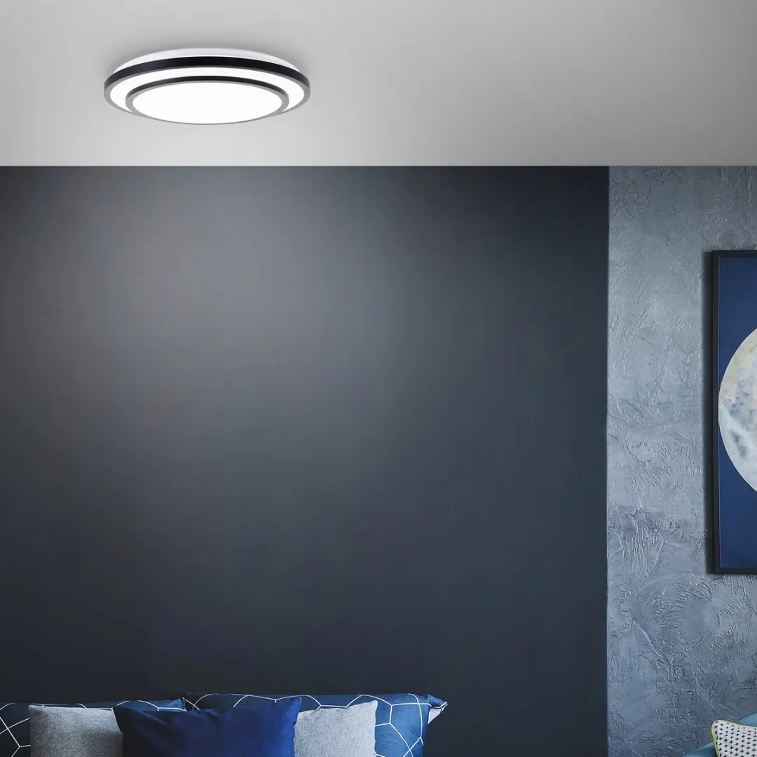 Brilliant Luciano Plafondlamp 36W - Zwart/Wit - afbeelding 6 van 6