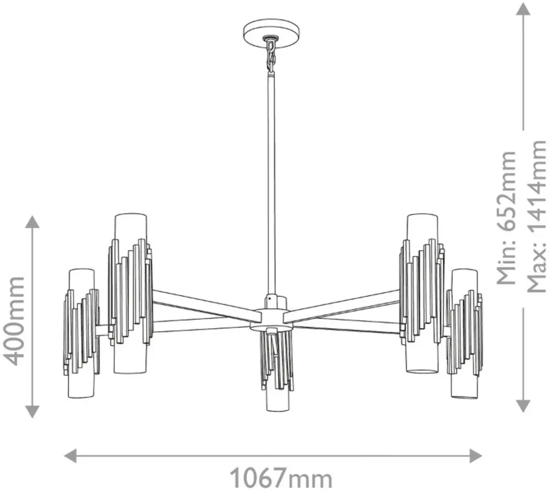 Elstead LED Kroonluchter 10x E27 40W - Brons - afbeelding 6 van 6