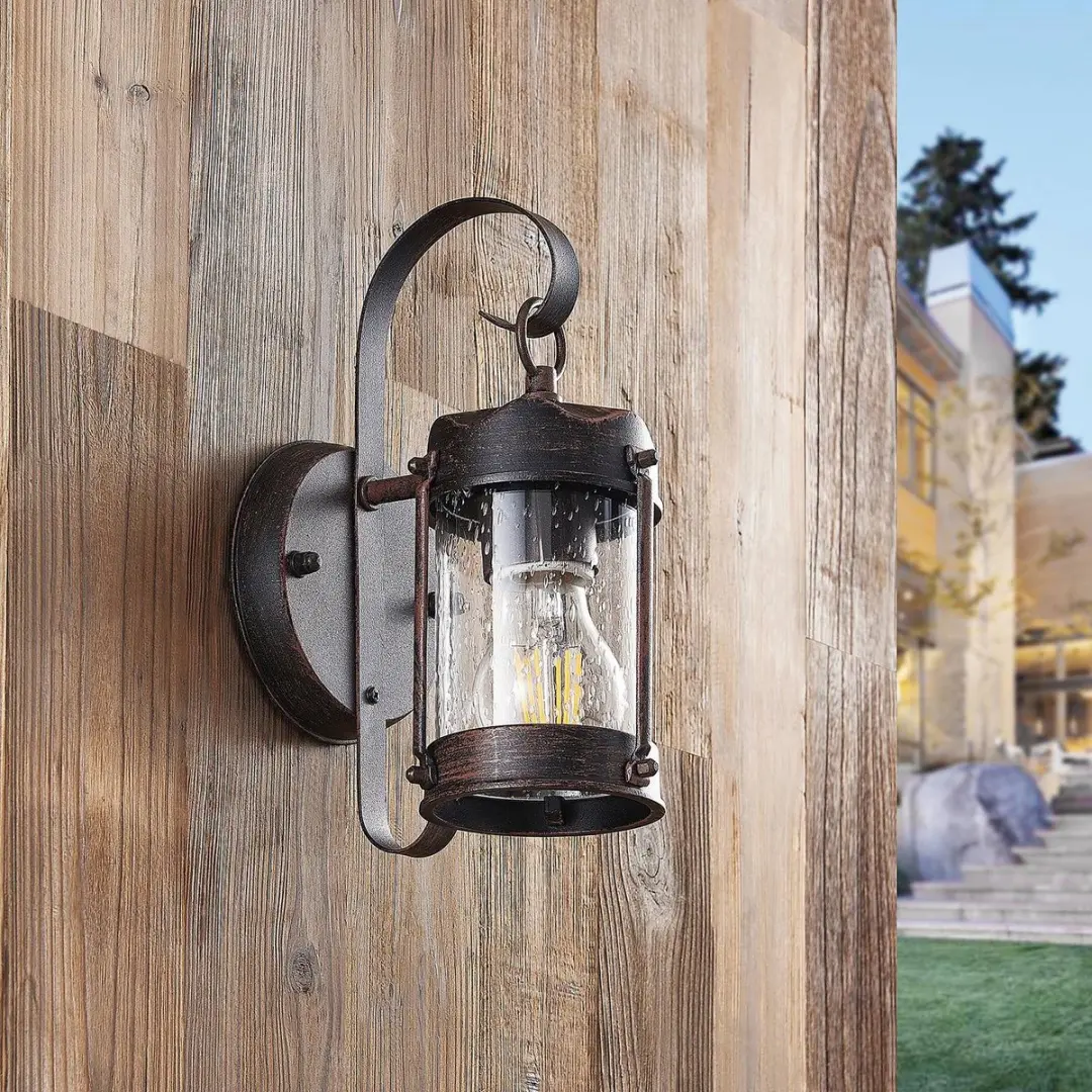 Lindby Wandlamp Buiten Aluminium 1 Licht E27 - Roestbruin