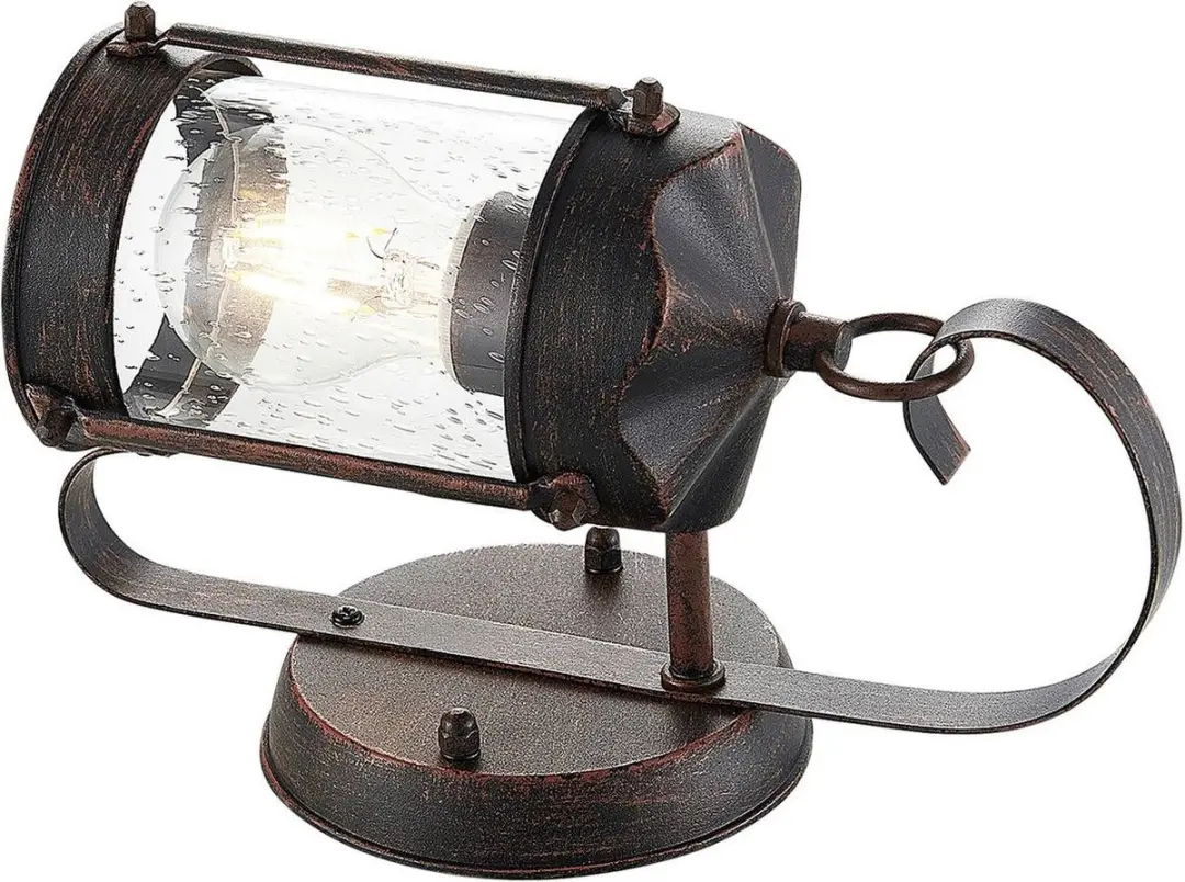 Lindby Wandlamp Buiten Aluminium 1 Licht E27 - Roestbruin