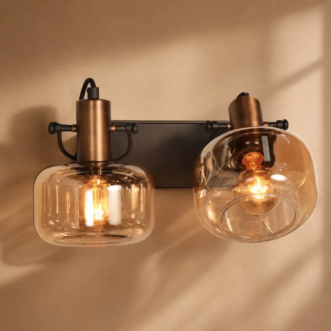Steinhauer Wandlamp Glaslic 3865BR - 2-lichts - Ø10cm - Brons