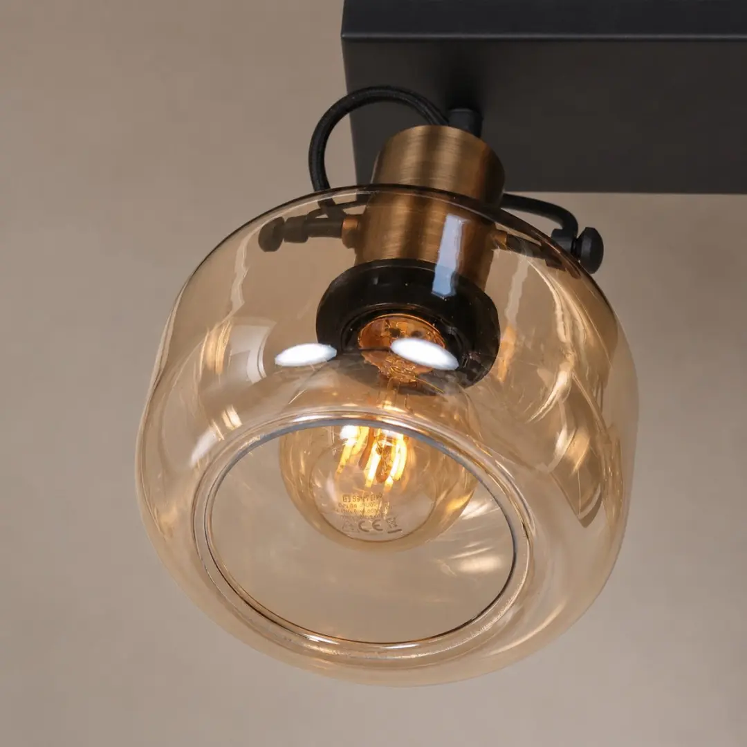 Steinhauer Wandlamp Glaslic 3865BR - 2-lichts - Ø10cm - Brons