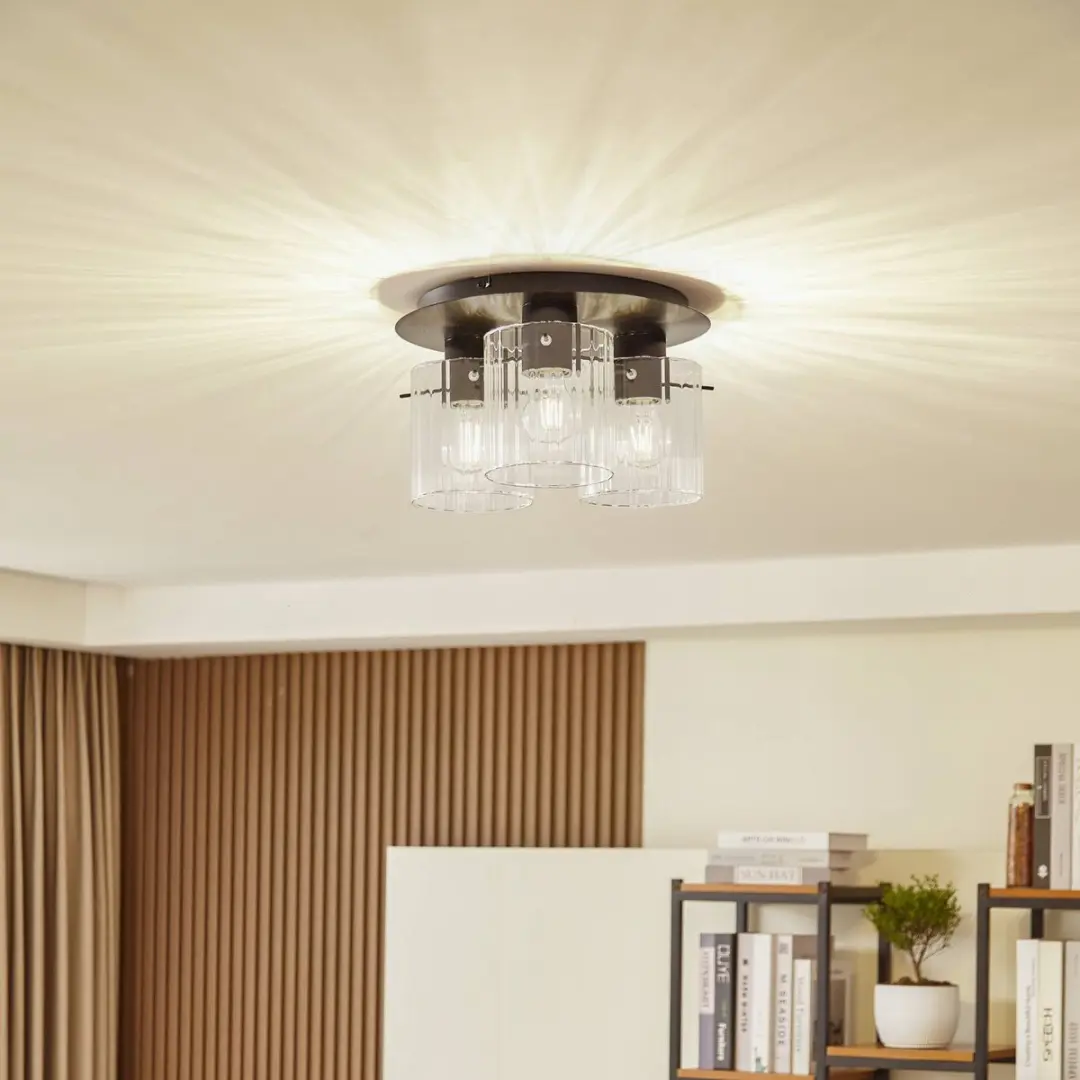 Lucande Plafondlamp 3-Lichts - Ø35cm - Zwart