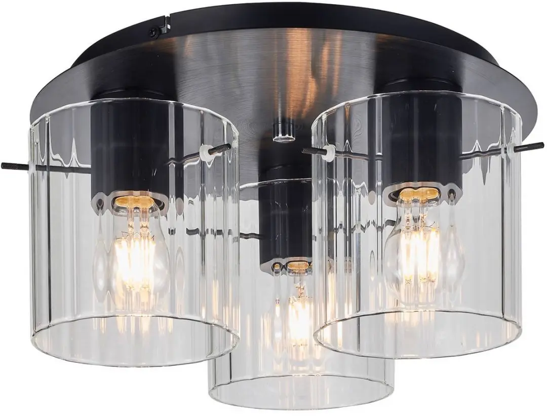 Lucande Plafondlamp 3-Lichts - Ø35cm - Zwart