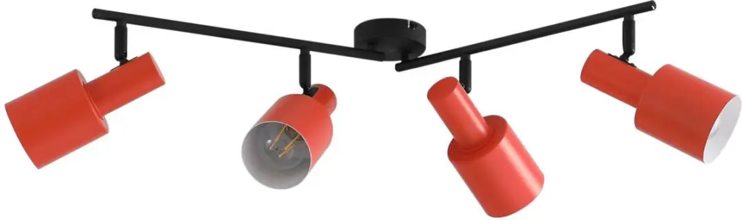 Lindby Buitenspot 4-lichts E27 - 15W - Oranje/Zwart