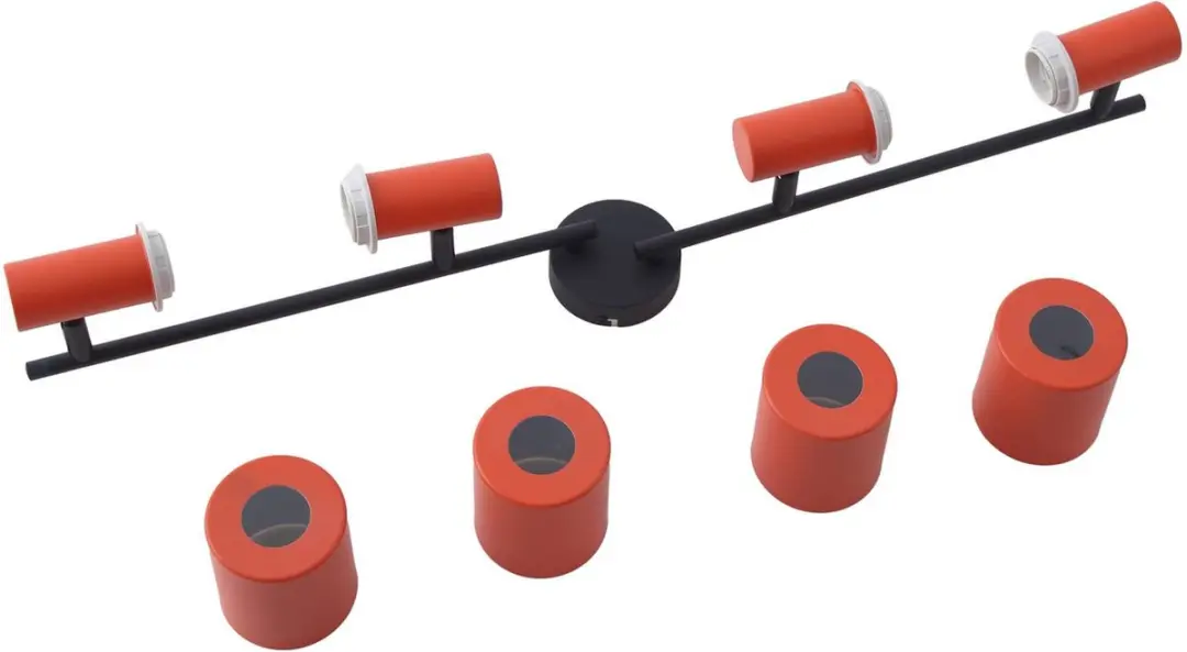 Lindby Buitenspot 4-lichts E27 - 15W - Oranje/Zwart