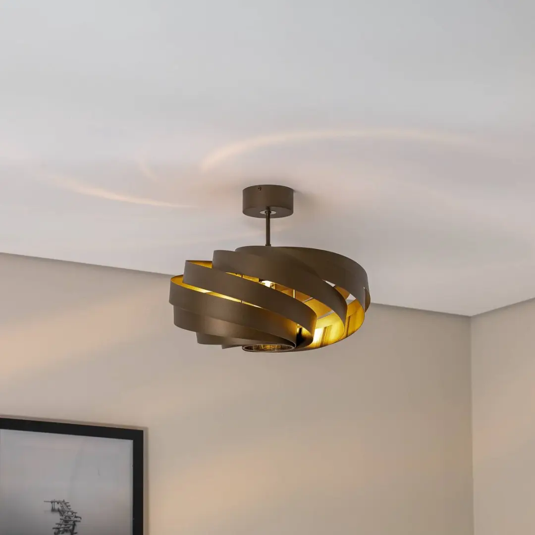 Euluna Plafondlamp Metaal 1 Licht - Ø50cm - Bruin