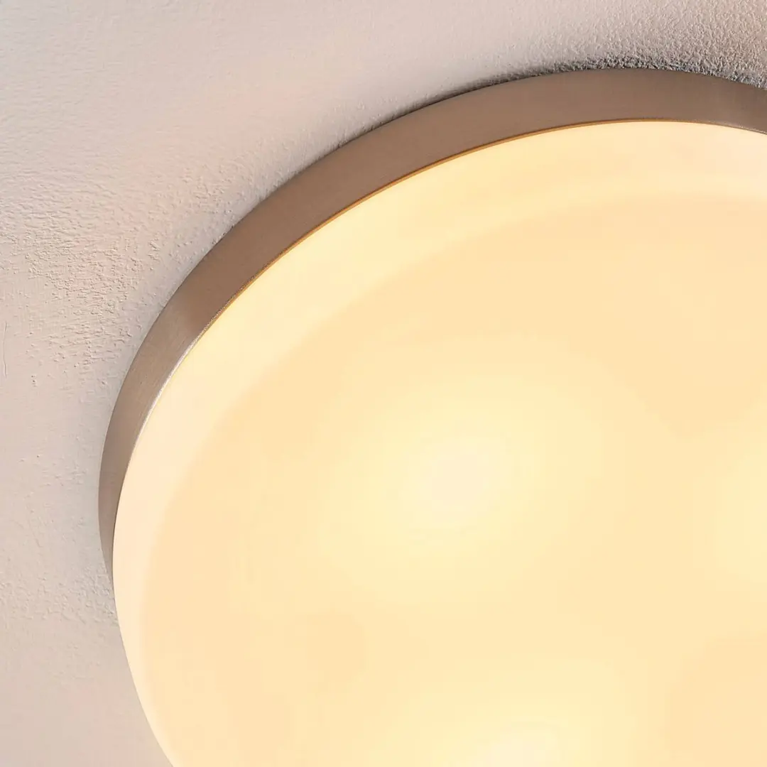 Lindby Plafondlamp Badkamer 3-Lichts - Ø30cm - Wit/Nikkel