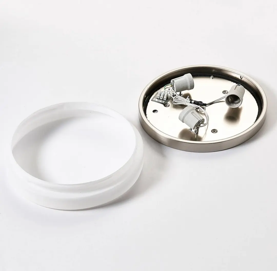 Lindby Plafondlamp Badkamer 3-Lichts - Ø30cm - Wit/Nikkel